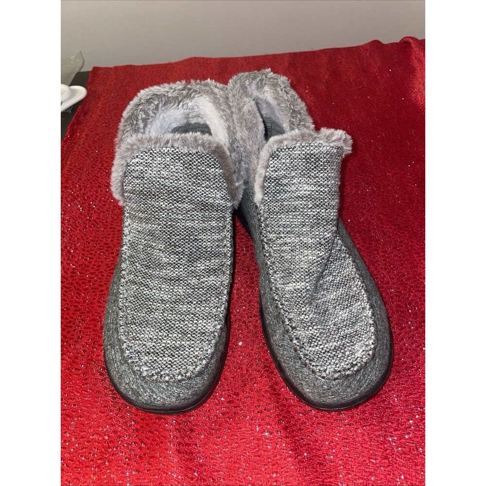 HEY DUDE Women's "Denny" Sleet Grey Sparkle Booties Size 8